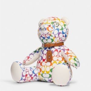 Coach Collectible Bear In Rainbow Signature Canvas CJ954